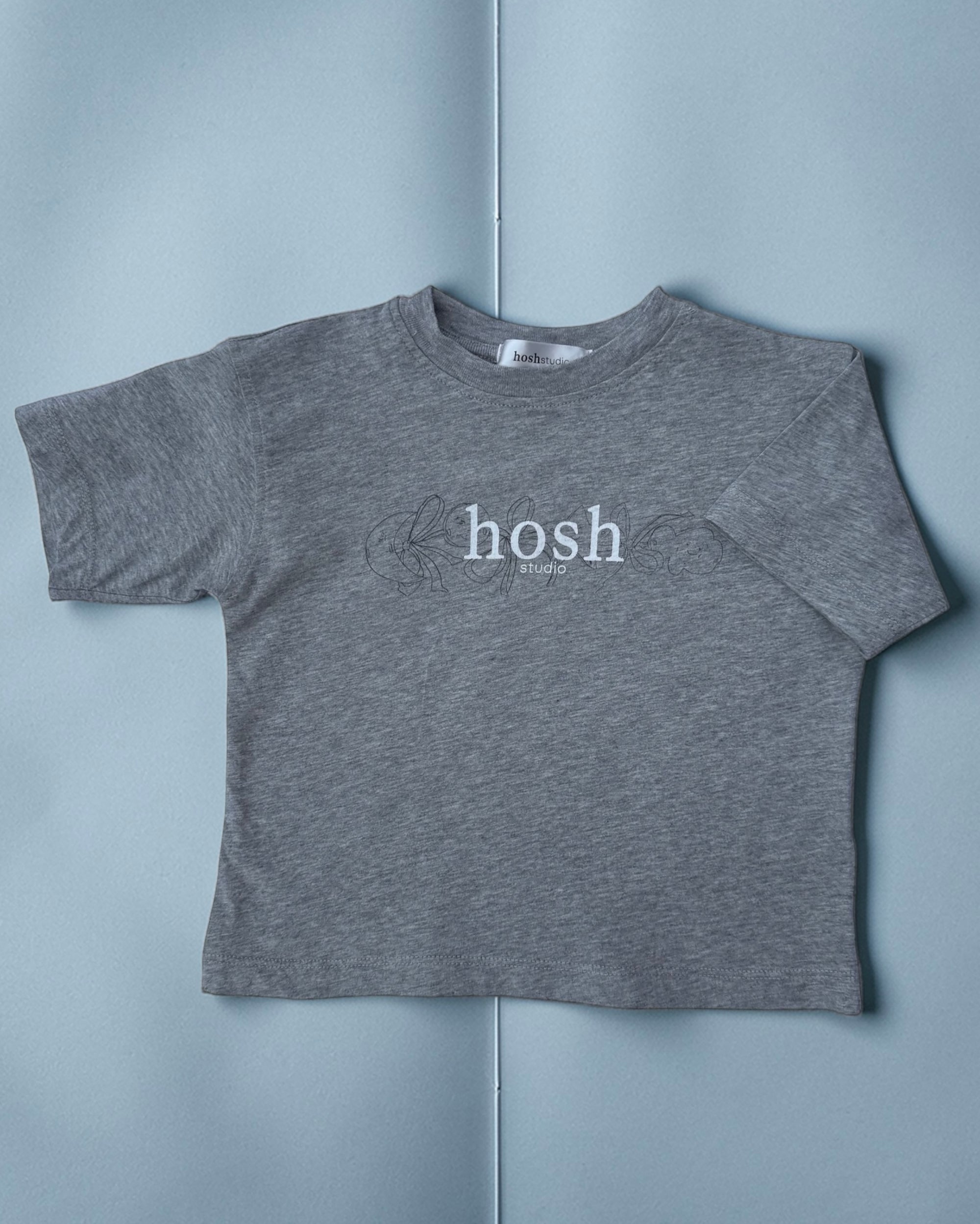 Oversized Tee in Grey Melange — Hosh kids, 2-8