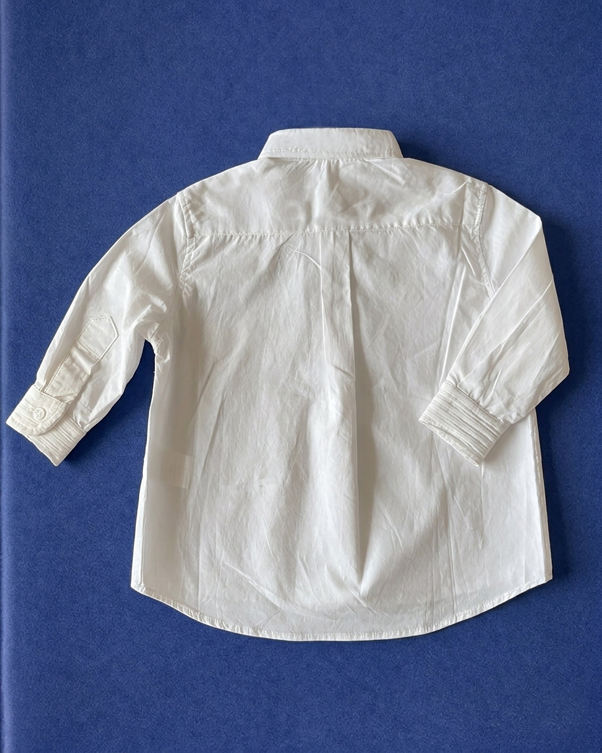Buttons Shirt in White, back view — Hosh kids, 2-8