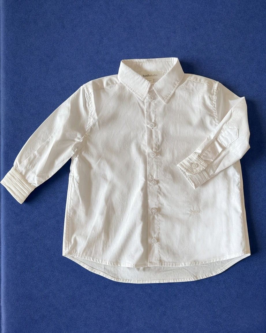 White shirt on a blue background